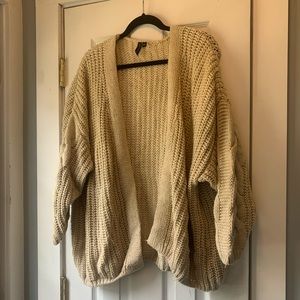 chunky cream sweater cardigan